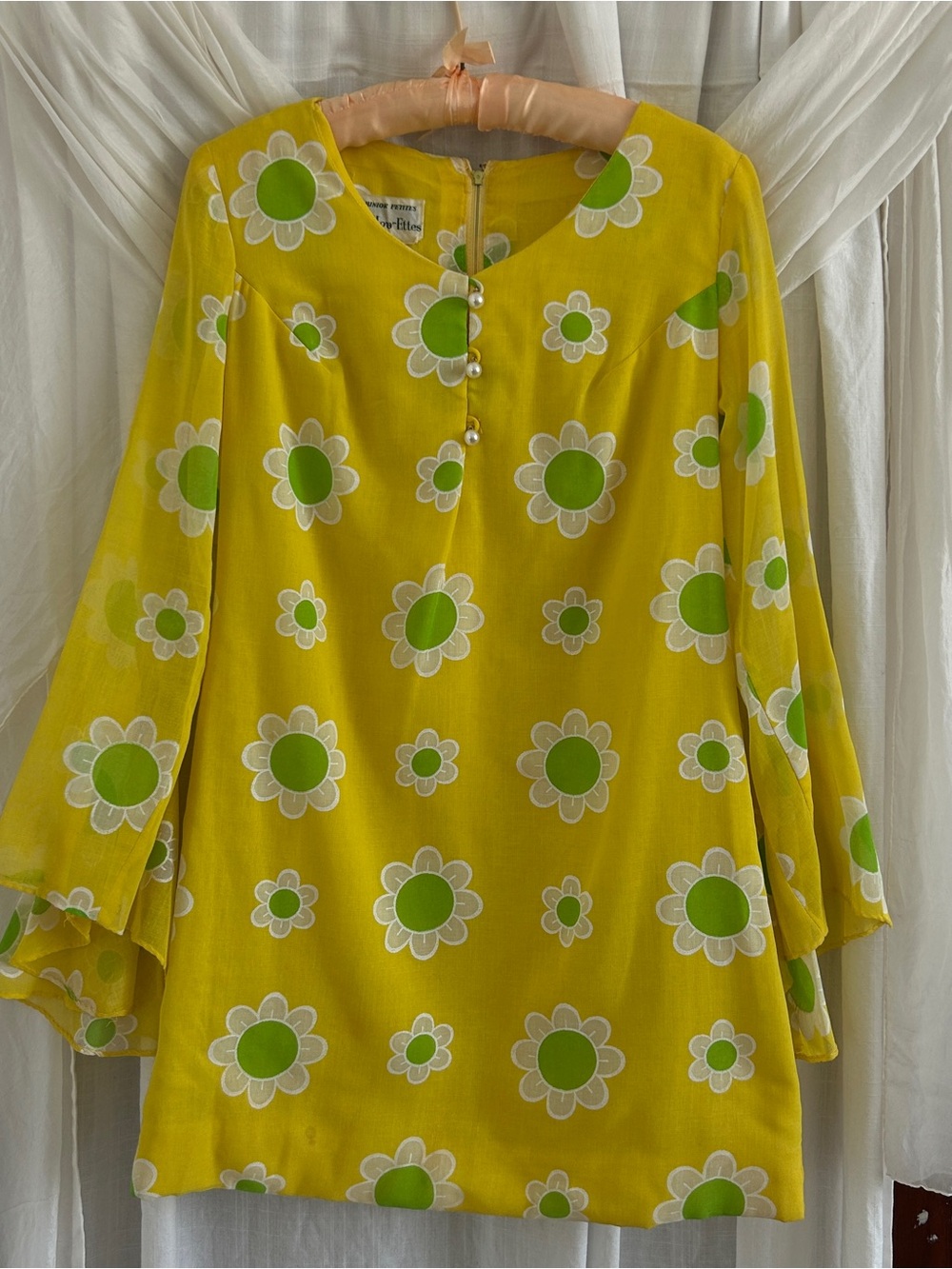 Vintage 1960’s Bell-Sleeve Mini Dress